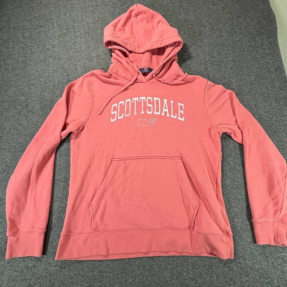 Vineyard Vines Scottsdale Hoodie Womens M Pink Whale Logo Pullover‎ Sweatshirt